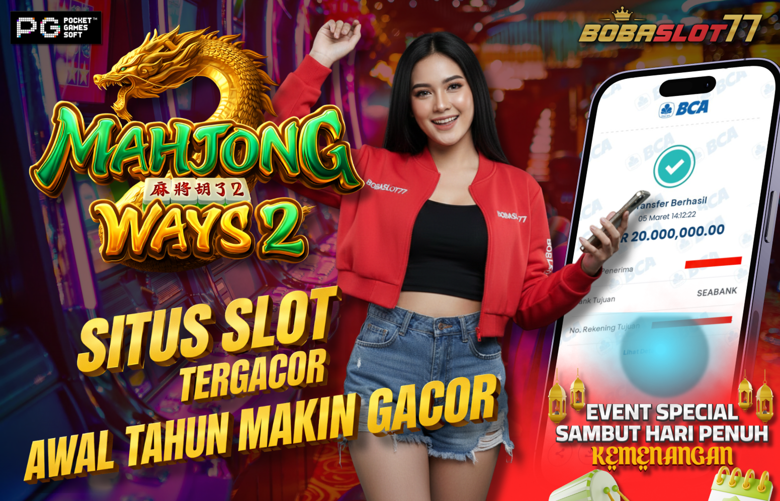 Selamat kepada user id : suk******76 Wede Rp 20.000.000 di Game MAHJONG WAYS2 PG SOFT Cair Gk Sampe 1 Menit! Menang Mudah di Bobaslot77